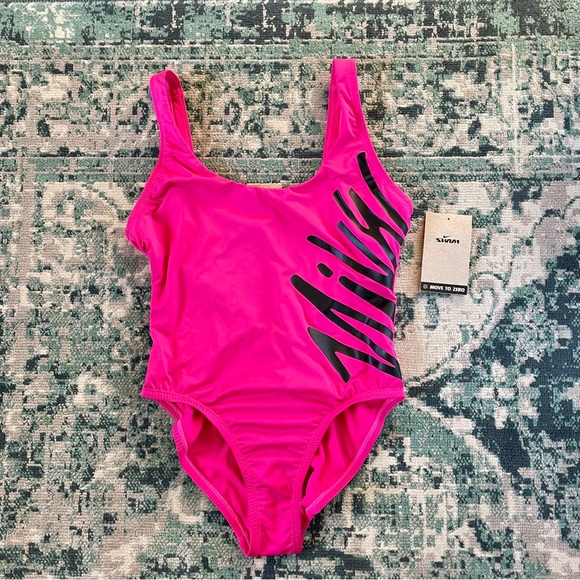 NWT Nike Dark Pink One Piece Swimsuit Bathing Swim Suit Small New Summer Beach - Picture 4 of 14